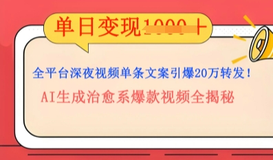 全平台深夜文案新风口：DeepSeek生成百万播放量金句，治愈系内容涨粉速度快4倍-沐远轻创｜靠谱轻创业副业项目与低成本变现教程